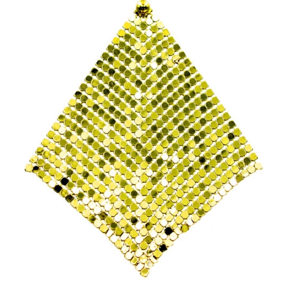 Green Mesh Chain Dangle Earrings Drop Metal Cute Beautiful Statement Accessory - Picture 6 of 8